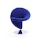Manhattan Comfort Curl Swivel Accent Chair in Blue and Polished Chrome AC040-BL - alternate 2